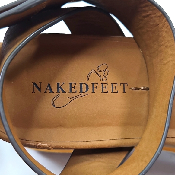 Naked Feet Tan and Orange Platform Sandals Size 9.5 - Picture 2 of 7